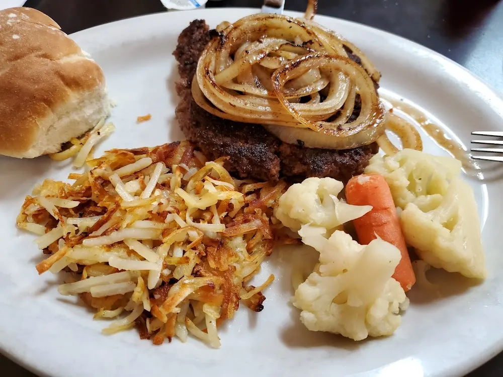 Hamburger Steak and Hashbrowns